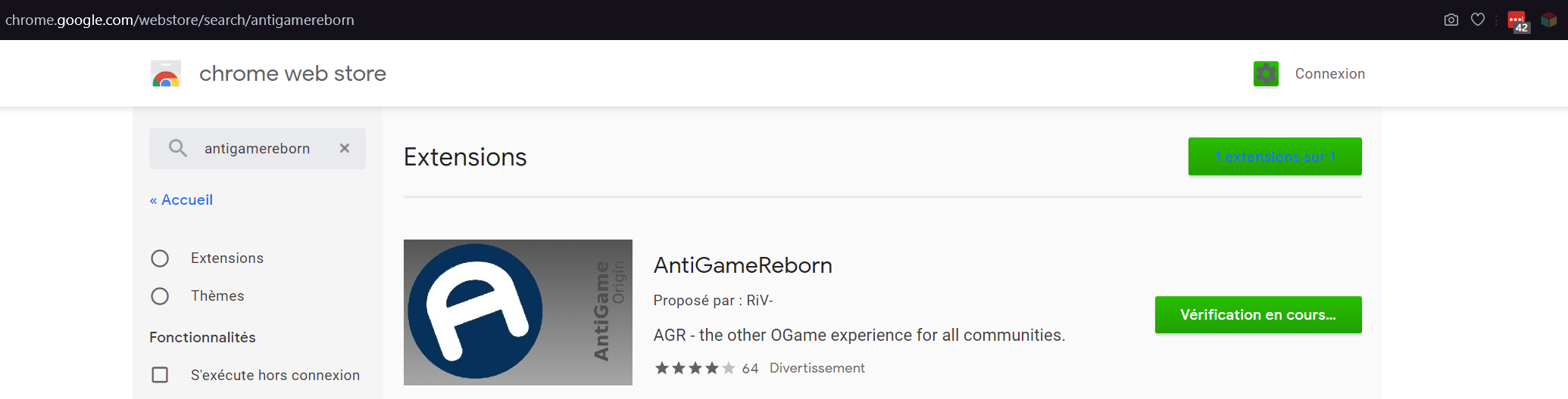 Cliquer sur le bouton devenu: "Installer sur Opera" grâce à l'extension